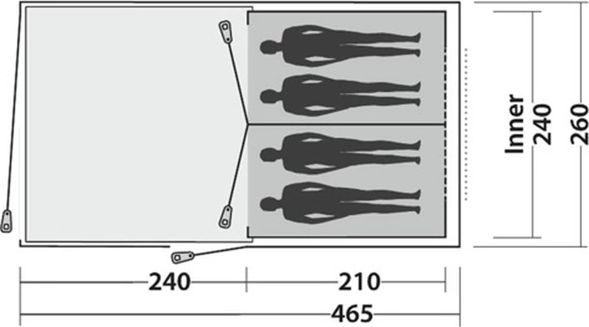 Easy Camp Tunneltent 4-persoons Galaxy 400 Staalgrijs En Blauw 2 Easy Camp Tunneltent 4-persoons Galaxy 400 Staalgrijs En Blauw - Afbeelding 2