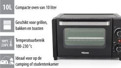 Tristar Oven OV-3615 - Camping Oven 10 Liter - 800 Watt - Vrijstaande Kleine Oven - Zwart -Kampeerclub 1200x674 20