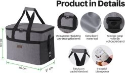 Packaway 4 Laags Geïsoleerde Koeltas - Lunchtas 30 Liter - Grijs -Kampeerclub 1200x699 1