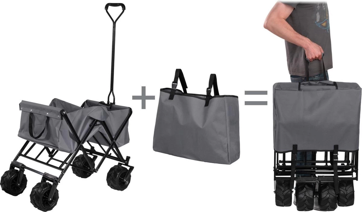 TecTake - Opvouwbare Bolderkar Heidrun Grijs 4 TecTake - Opvouwbare Bolderkar Heidrun Grijs - Afbeelding 4