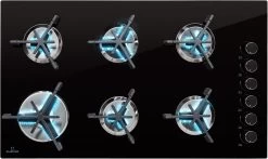 Trifecta 6 Gaskookplaat 6-pits Grote, Normale En Extra Glaskeramische Branders