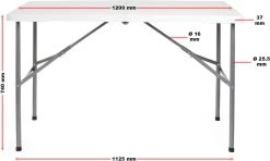 Toboli Klaptafel 120x60x74cm Campingtafel Wit; Bijzettafel, Inklapbare Tafel - Multistrobe -Kampeerclub 1200x721