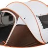Fly Lab Luxe Pop Up Tent - Kampeer Tent - Grijs/Oranje - 4 Persoons