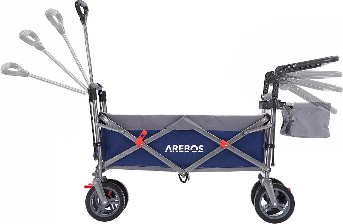 AREBOS Premium Steekwagen Met Dak Opvouwbare Tuinkar Handkar Bolderkar Blauw / Grijs 11 AREBOS Premium Steekwagen Met Dak Opvouwbare Tuinkar Handkar Bolderkar Blauw / Grijs - Afbeelding 11