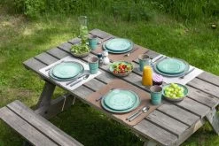 Bo-Camp Servies Halo - 12 Delig Melamine - Aqua -Kampeerclub 1200x800 167