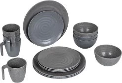 Bo-Camp Campingservies - 100% Melamine - 16-delig - Stone - Grijs -Kampeerclub 1200x820 5