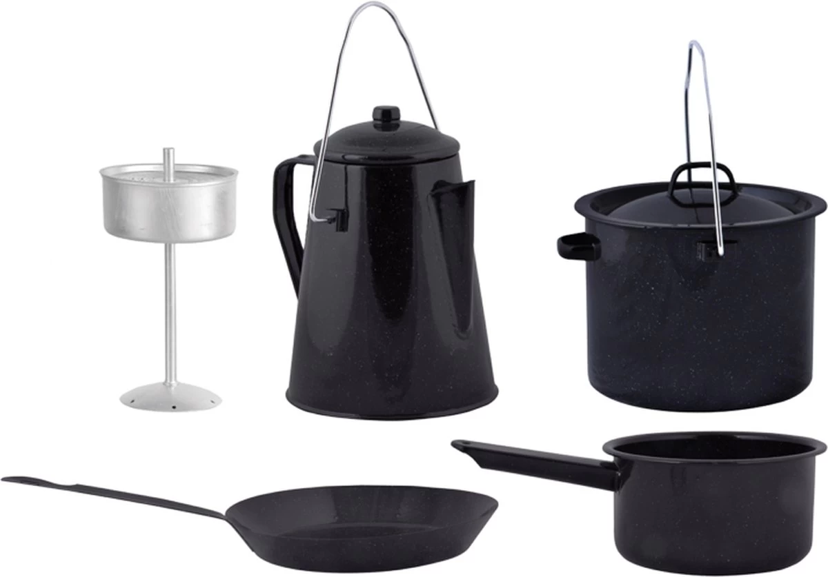 ESSCHERT DESIGN Pannenset Kampvuur - 4 Delig - Outdoor - Metaal 16 ESSCHERT DESIGN Pannenset Kampvuur - 4 Delig - Outdoor - Metaal - Afbeelding 16