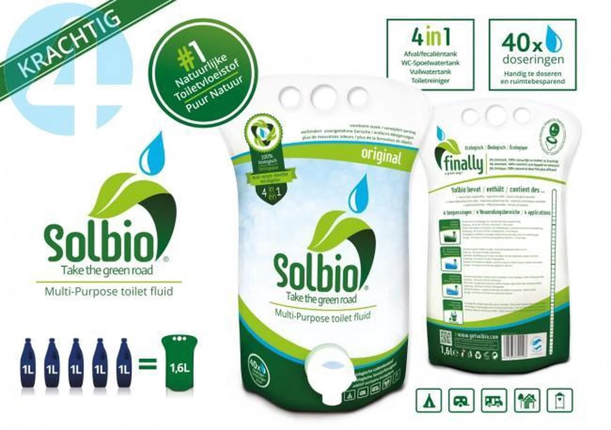 Solbio Original XL 1.6L - Biologische Toiletvloeistof - 100% Natuurlijk 2 Solbio Original XL 1.6L - Biologische Toiletvloeistof - 100% Natuurlijk - Afbeelding 2