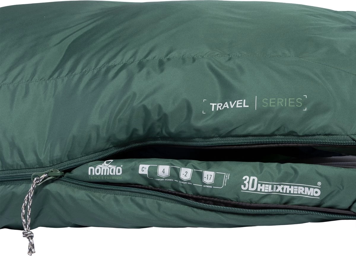 NOMAD® Triple-S Premium Plus Slaapzak (Links) | 220x80cm Groen | Lichtgewicht & Kwalitatief | Slaapzak | Incl Hoes 6 NOMAD® Triple-S Premium Plus Slaapzak (Links) | 220x80cm Groen | Lichtgewicht & Kwalitatief | Slaapzak | Incl Hoes - Afbeelding 6