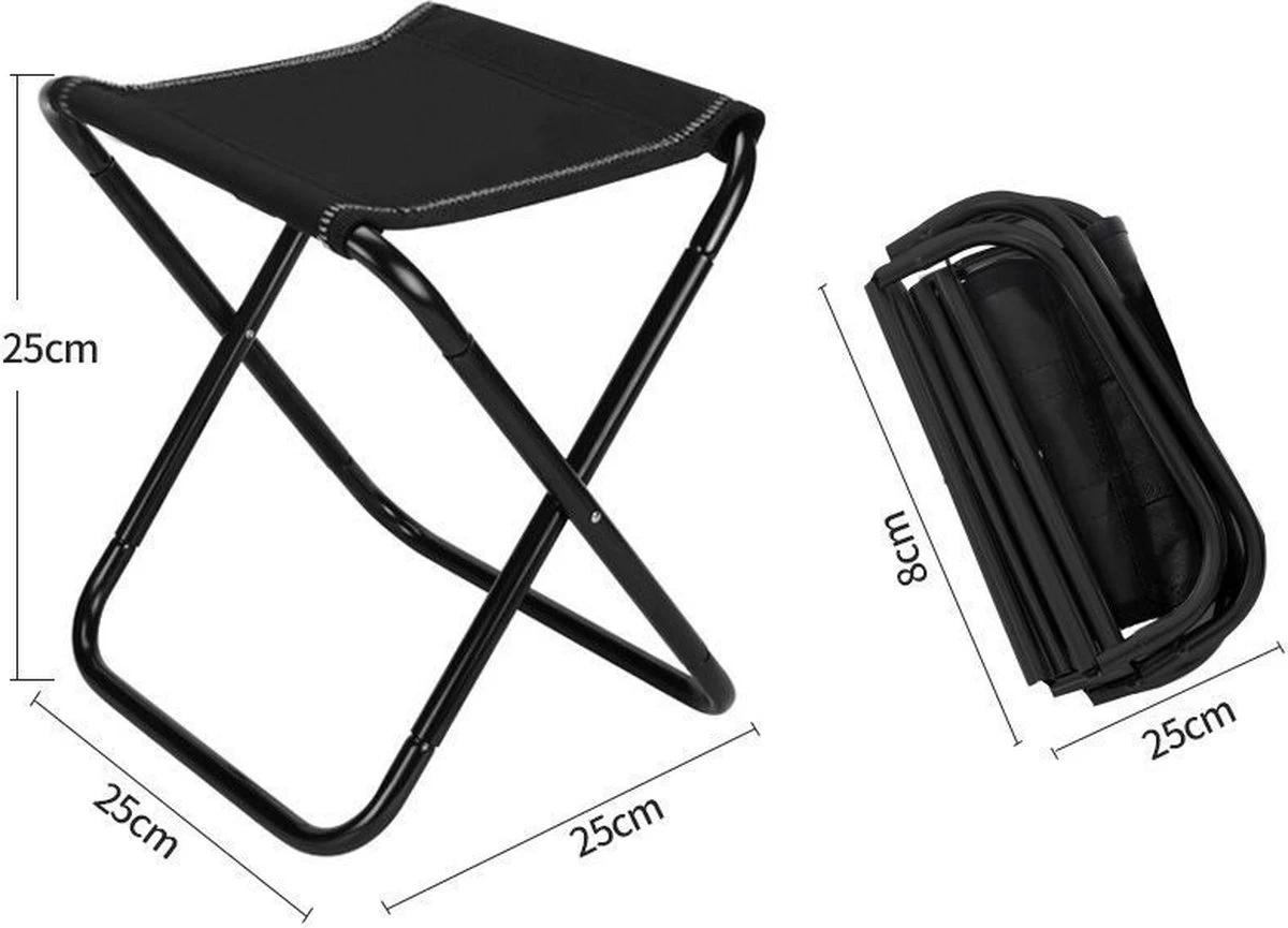 Mini Opvouwbaar Reis Stoeltje Compact Camping Krukje Zwart 1 Mini Opvouwbaar Reis Stoeltje Compact Camping Krukje Zwart