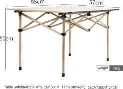 Buxibo - Lichtgewicht Vouwbare Campingtafel - Inklapbaar - Vis/Tuin/Picknick Tafel - Kamperen - Met Opberghoes - Aluminium - Grijs -Kampeerclub 1200x869