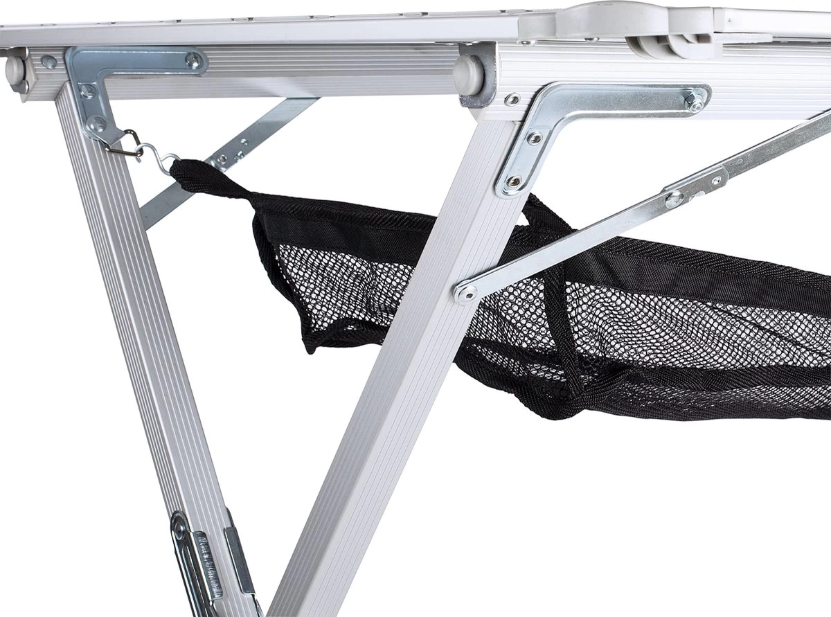 Campart Campingtafel XL TA-0806 - Opvouwbaar, Lichtgewicht En Met Verstelbare Poten - Kampeertafel Inklapbaar Inclusief Opbergtas - 140 X 80 X 70 Cm - Wit 8 Campart Campingtafel XL TA-0806 - Opvouwbaar, Lichtgewicht En Met Verstelbare Poten - Kampeertafel Inklapbaar Inclusief Opbergtas - 140 X 80 X 70 Cm - Wit - Afbeelding 8