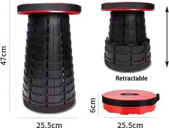 Kampeerkruk - Uitschuifbare Kruk - Rood/Zwart- Tot 120 Kg - Travel Stool - Opvouwbare Campingkruk - Inklapbaar Krukje - Telescopische Kruk - Camping - Outdoor 19 Kampeerkruk - Uitschuifbare Kruk - Rood/Zwart- Tot 120 Kg - Travel Stool - Opvouwbare Campingkruk - Inklapbaar Krukje - Telescopische Kruk - Camping - Outdoor -Kampeerclub 1200x910