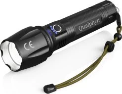 Militaire Zaklamp LED Oplaadbaar USB - 3000 Lumen - Holster - 3000 MAh Batterij - Aanpasbare Zoom - 5 Lichtmodi - IP65 Spatwaterdicht - Zwart -Kampeerclub 1200x922 6
