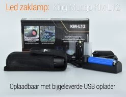 LED Zaklamp - 2000 MAh Oplaadbare Militaire Zaklamp - Zeer Fel - Zwart King Mungo -Kampeerclub 1200x922 8