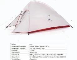 Naturehike® Cloud Up 2 Upgraded - 2 Persoons Tent - Lichtgewicht Tent - Incl. Grondzeil - 20D 4000MM - Outdoor - Waterdicht - Hiking & Wandelen -Kampeerclub 1200x928 3
