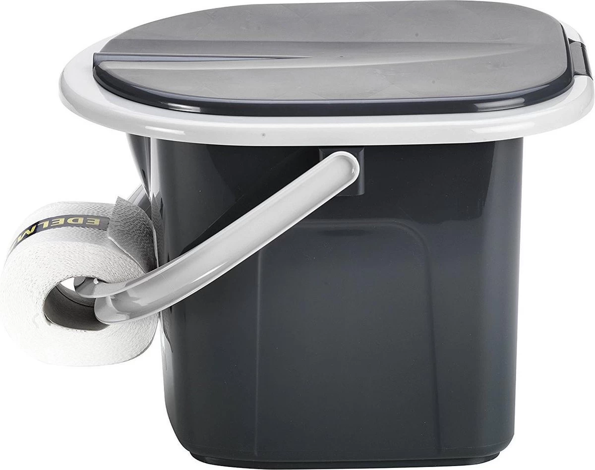 Branq Toiletemmer Draagbaar Met Deksel - 15,5L - Antraciet 4 Branq Toiletemmer Draagbaar Met Deksel - 15,5L - Antraciet - Afbeelding 4