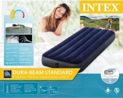Intex Luchtbedset Intex Luchtbed - 1-Persoons - 76 X 191 X 25 Cm - Blauw + Intex Elektrische Pomp - 650 Liter/min + Hoeslaken Wit + Reparatieset -Kampeerclub 1200x955 5