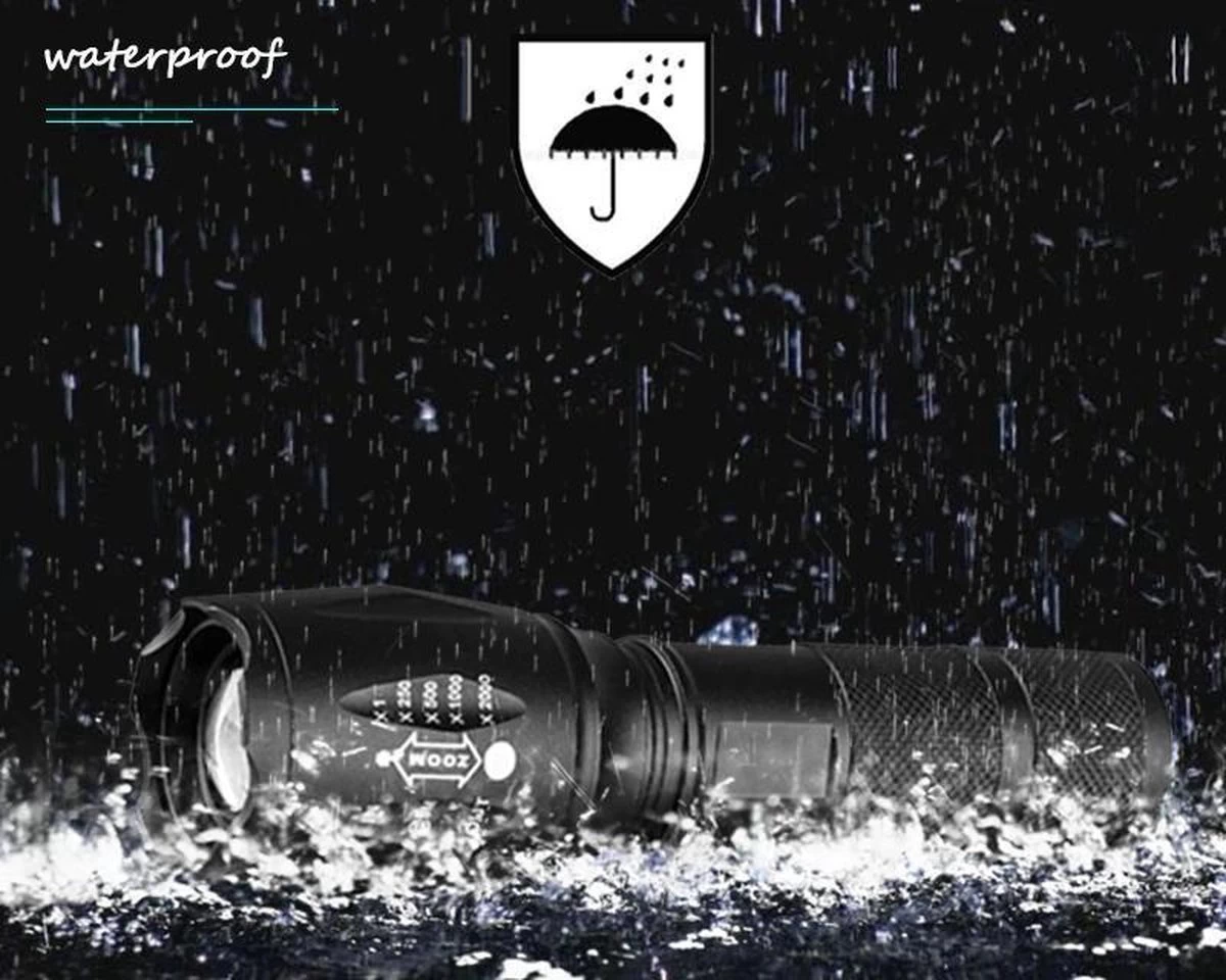 IGOODS - 2 STUKS LED Zaklamp - Wit Licht- Licht Gewicht - Militaire Zaklamp - LED Zaklamp - Inzoombaar 3 IGOODS - 2 STUKS LED Zaklamp - Wit Licht- Licht Gewicht - Militaire Zaklamp - LED Zaklamp - Inzoombaar - Afbeelding 3