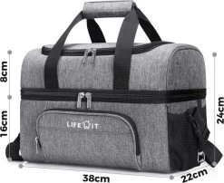 Lifewit 20L Koeltas | 20 Liter | Opvouwbaar | Koelbox-Koeltas | Isolatietas/ Picknicktas Voor Levensmiddelen / Grijs -Kampeerclub 1200x982