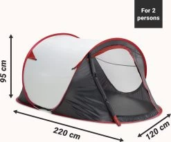 JEMIDI Tweepersoons Pop-up Tent - Opgooitent, Werptent Voor 2 Personen - Ideaal Als Festivaltent Of Kampeertent - Verschillende Kleuren -Kampeerclub 1200x994 2
