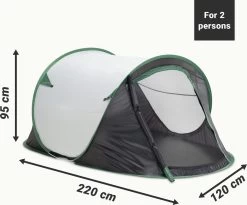 JEMIDI Tweepersoons Pop-up Tent - Opgooitent, Werptent Voor 2 Personen - Ideaal Als Festivaltent Of Kampeertent - Verschillende Kleuren -Kampeerclub 1200x994 3