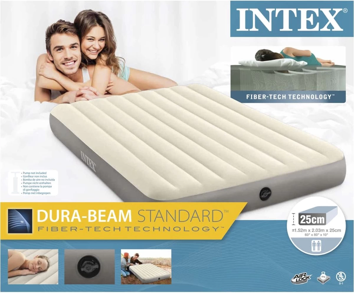 Intex Deluxe High Luchtbed - 2-persoons - 203x152x25 Cm 13 Intex Deluxe High Luchtbed - 2-persoons - 203x152x25 Cm - Afbeelding 13