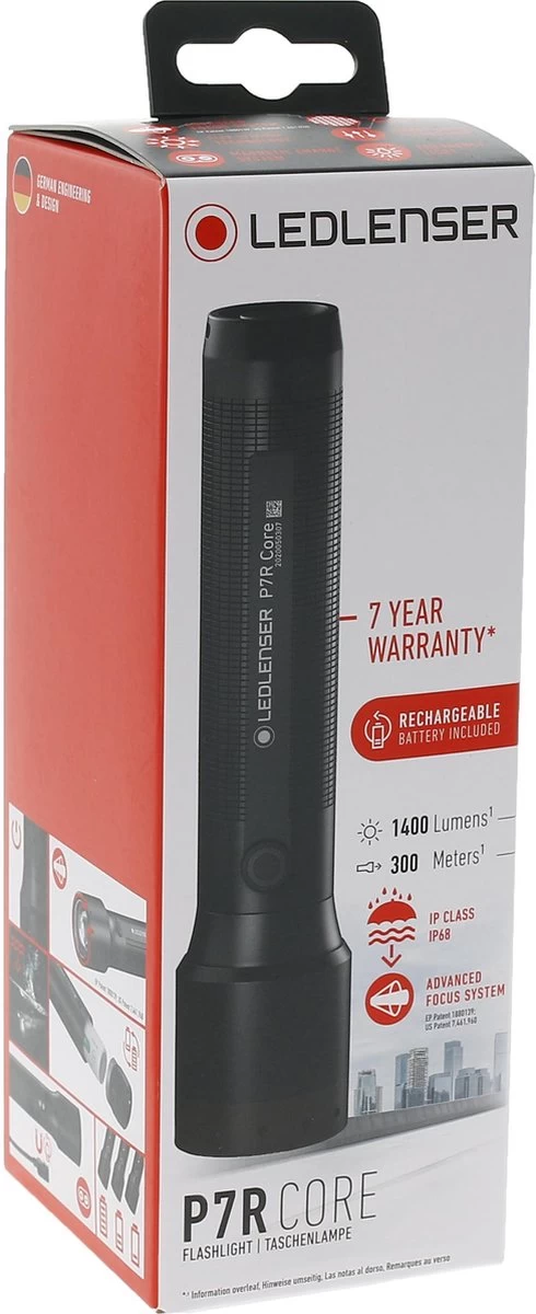 Ledlenser P7R CORE - Zaklamp - Oplaadbaar - 1400 Lumen - IP68 - Focusseerbaar 5 Ledlenser P7R CORE - Zaklamp - Oplaadbaar - 1400 Lumen - IP68 - Focusseerbaar - Afbeelding 5