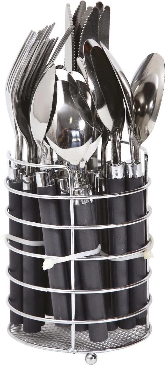 Bo-Camp - Bestekset - In Mandje - 24-Delig - 6 Persoons 4 Bo-Camp - Bestekset - In Mandje - 24-Delig - 6 Persoons - Afbeelding 4