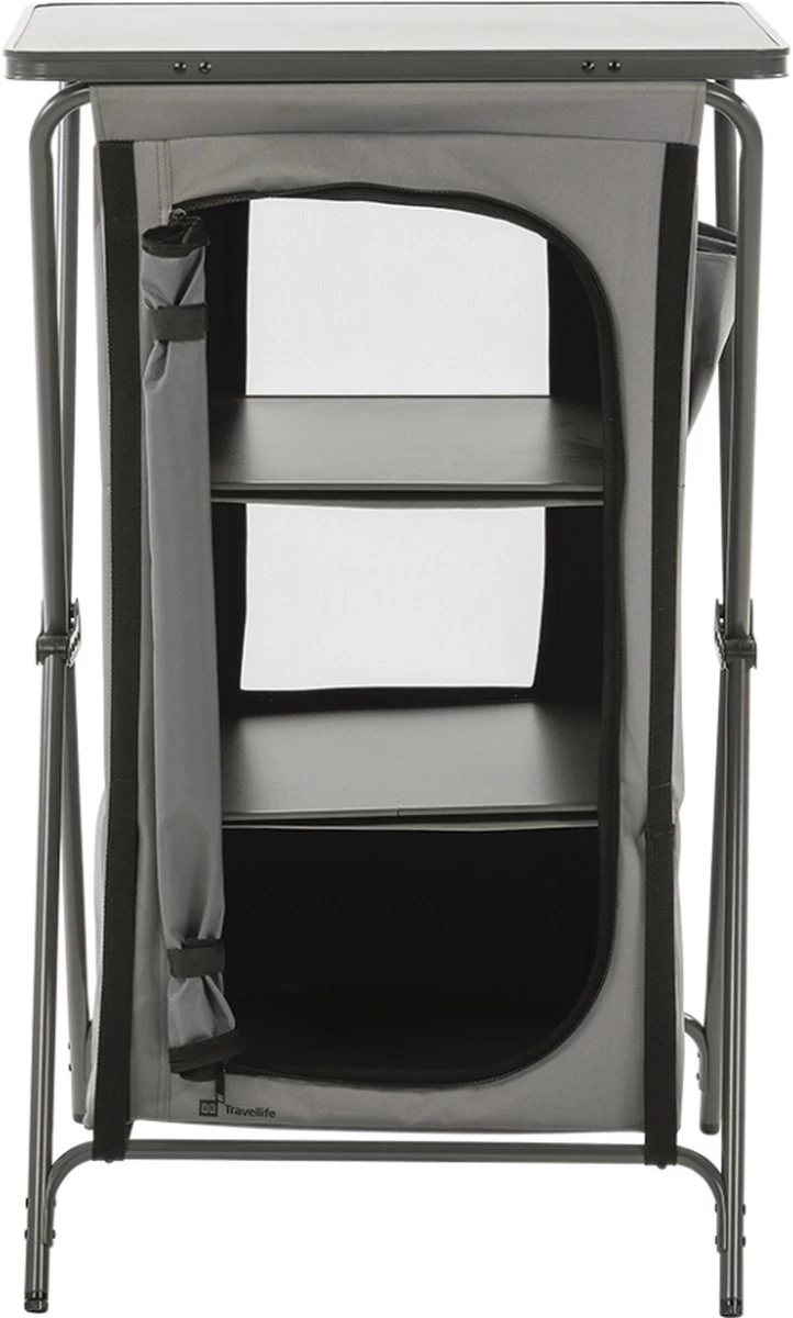 Travellife Toledo Opbergkast Opvouwbaar Laag Dark Grey 1 Travellife Toledo Opbergkast Opvouwbaar Laag Dark Grey
