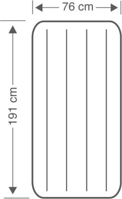 Intex Luchtbed - Classic Downy - Formaat: Cot - B76 X L191 X H25 Cm - 1 Pers. - Met Reparatieset -Kampeerclub 737x1200 1