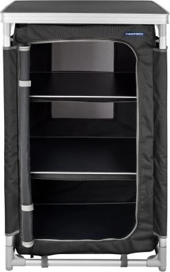 Campart Campingkast CU-0719 – Opvouwbaar En Verstelbaar - 4 Verstelbare Poten - 3 Lagen - Aluminium Frame - Grijs -Kampeerclub 753x1200