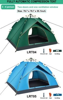 Fish Life Waterdichte Tent - Lichtgewicht Tent - Tent Voor 2-4 Personen - 200*200*140 Cm - Outdoor Camping Tent - Licht Blauw -Kampeerclub 758x1200 5