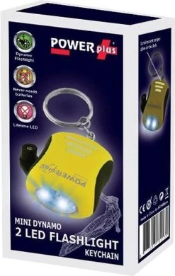 POWERplus Bee Dynamo Oplaadbare 2 LED Zaklamp / Sleutelhanger | Kleur:geel -Kampeerclub 760x1200