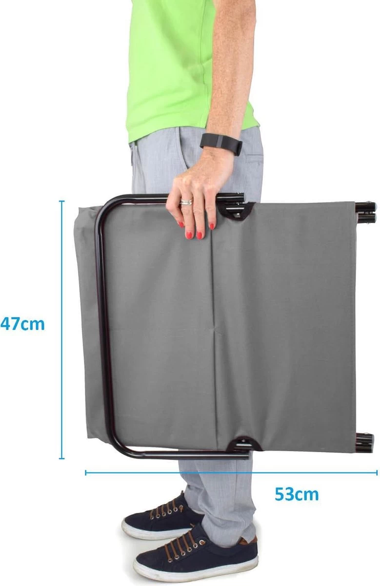 Strandmat Opvouwbaar Met Schouderband - Strandstoel Grijs 145x47x52 6 Strandmat Opvouwbaar Met Schouderband - Strandstoel Grijs 145x47x52 - Afbeelding 6