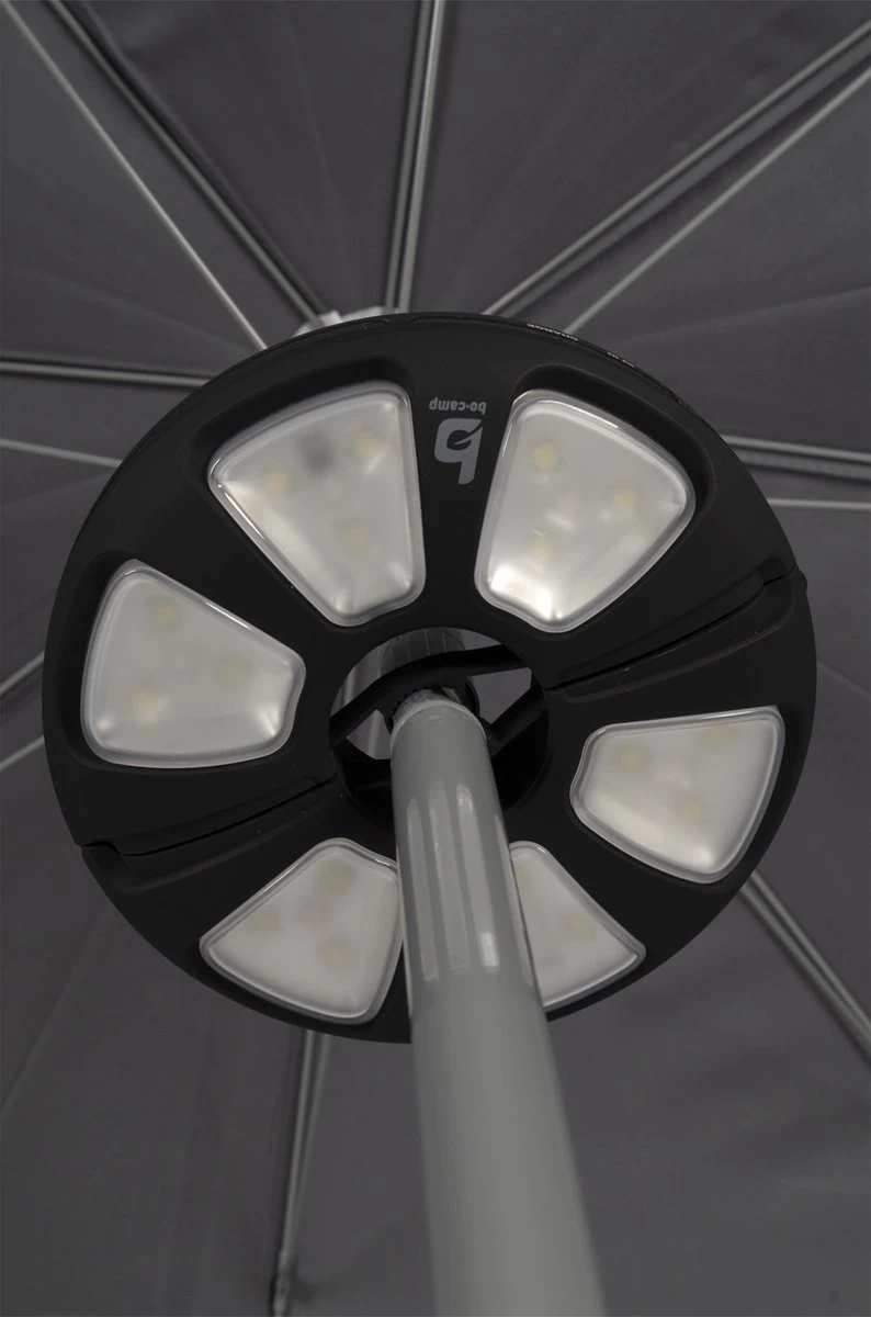 Bo-Camp Parasollamp - Gemma - Oplaadbaar - 200 Lumen - Zwart 5 Bo-Camp Parasollamp - Gemma - Oplaadbaar - 200 Lumen - Zwart - Afbeelding 5