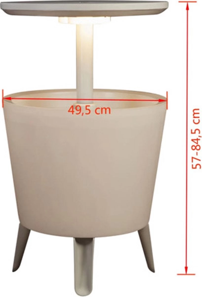 Keter Coolbar Partytafel – Lichtgevend - 49,5x49,5x57cm - Wit 8 Keter Coolbar Partytafel – Lichtgevend - 49,5x49,5x57cm - Wit - Afbeelding 8