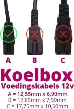 Merkloos Koelboxkabel 12V Voedingskabel Koelbox - 2 Meter -Kampeerclub 819x1200
