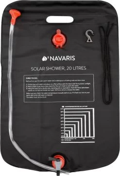 Navaris Campingdouche Op Zonne-energie - 20 Liter - Verwarmbare Camping Douchezak Met Douchekop, Slang En Kraan - Ideaal Voor Reizen En Kamperen -Kampeerclub 821x1200 1