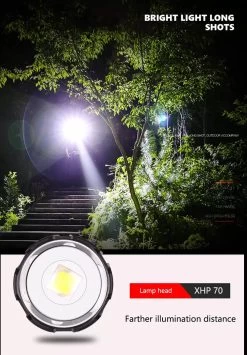 Merkloos Led-zaklamp 15000, Lumen 4200 XHP70.4 PROFESSIONAL-XLED - Oplaadbaar USB Zoeklicht - CE Gekeurd. 9 Merkloos Led-zaklamp 15000, Lumen 4200 XHP70.4 PROFESSIONAL-XLED - Oplaadbaar USB Zoeklicht - CE Gekeurd. -Kampeerclub 834x1200 5