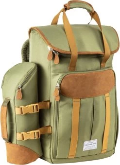 Cabinmax Koeltas - Koelrugzak - Picknick - Picknicktas Met Flessenhouder - Koelrugtas 24L - Olive Green