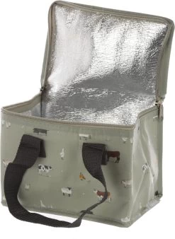 Kleine Koeltas Voor Lunch Grijs Met Boerderij Dieren Print 16 X 21 X 14 Cm 4,7 Liter - Koeltassen -Kampeerclub 878x1200