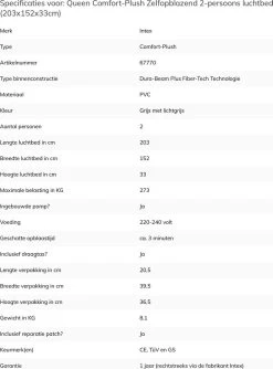 Intex Comfort-plush Full Luchtbed - 2-persoons - 203x152x33 Cm -Kampeerclub 888x1200 4