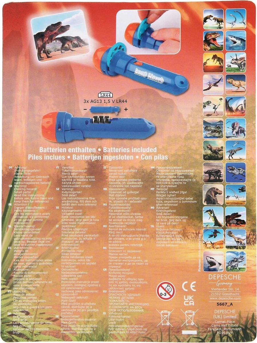 Depesche Dino World Zaklamp Met Plaatjes 5 Depesche Dino World Zaklamp Met Plaatjes - Afbeelding 5