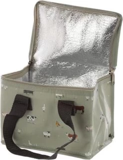 Kleine Koeltas Voor Lunch Grijs Met Boerderij Dieren Print 16 X 21 X 14 Cm 4,7 Liter - Koeltassen -Kampeerclub 921x1200