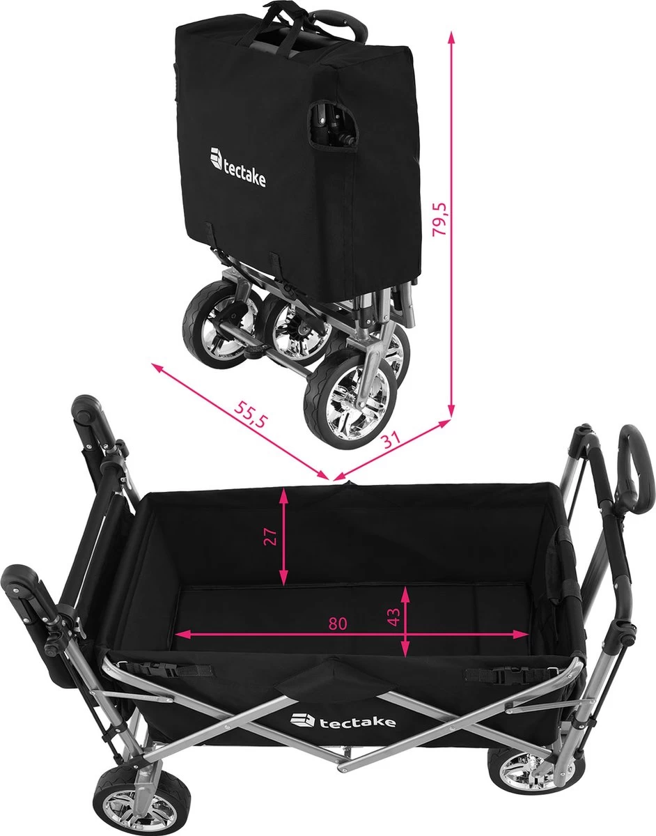 Tectake - Opvouwbare Bolderwagen Handkar Nico Zwart - 403549 5 Tectake - Opvouwbare Bolderwagen Handkar Nico Zwart - 403549 - Afbeelding 5
