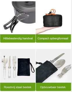 Hikr® Camping Pannenset - Complete 22-delige Kookset - Lichtgewicht - Kookgerei Servies - Outdoor - BPA-vrij - Keukengerei Set -Kampeerclub 945x1200 3