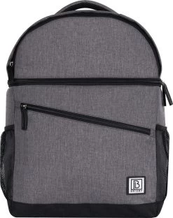 Brisby 4 Laags Geïsoleerde Koeltas Rugzak - 25 Liter - Met Handige Vakken Voor Bestek En Essentials - Waterafstotend Materiaal - Donkergrijs -Kampeerclub 950x1200