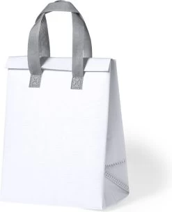 Merkloos Koeltas - Lunchtas - Koeltasje Lunch - Koelelementen - Isolatie - Volwassenen - Dames - Heren - Klittenbandsluiting - 23 X 29 Cm - Kunststof - Aluminium - Wit -Kampeerclub 975x1200