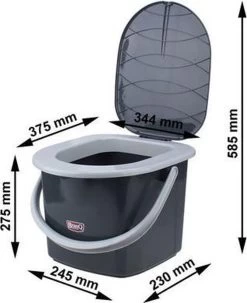 Branq Toiletemmer Draagbaar Met Deksel - 15,5L - Antraciet 10 Branq Toiletemmer Draagbaar Met Deksel - 15,5L - Antraciet -Kampeerclub 977x1200 4